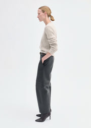 Fitted Crew Sweater in Cashmere Silk  - Arctic - CO Collections